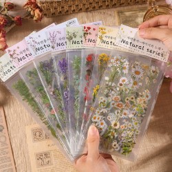 6Pcs Sticker Flower Natural Series - ST510