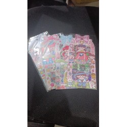 3Pcs Sticker Bow Red Umbrella - ST513