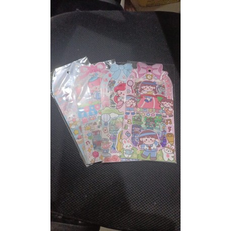 3Pcs Sticker Bow Red Umbrella - ST513