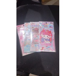 6Pcs Sticker Girl Red Umbrella - ST514