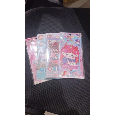 6Pcs Sticker Girl Red Umbrella - ST514