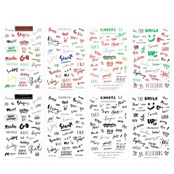 8Pcs Sticker Deco Calligraphy - ST528