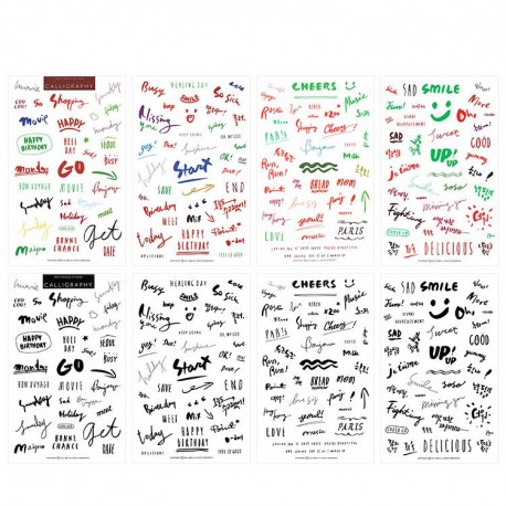 8Pcs Sticker Deco Calligraphy - ST528