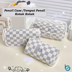 Pencil Case Jumbo Grid Gray - PC099