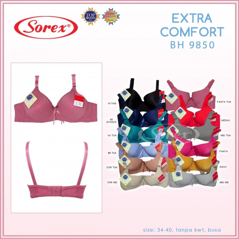 Sorex - Bra Sorex Extra Comfort 9850 (Tanpa Kawat) - Pink -   (@kkakka.kids & kkakka.baby)