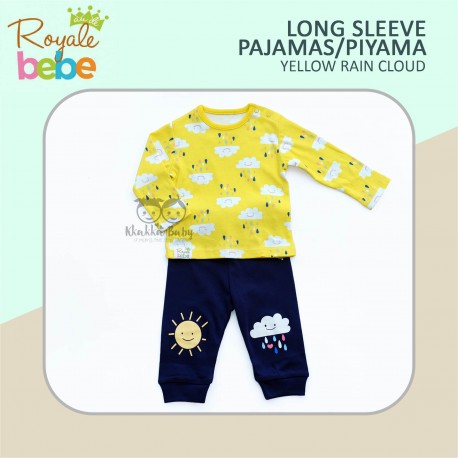 Royale Bebe - Long Sleeve Pajamas / Piyama - Yellow Rain Cloud