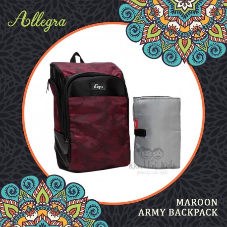 Allegra - Maroon Army Backpack