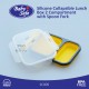 Baby Safe - Silicone Collapsible Lunch Box 2 Compartment with Spoon Fork SC005
