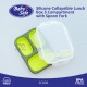 Baby Safe - Silicone Collapsible Lunch Box 3 Compartment with Spoon Fork SC006