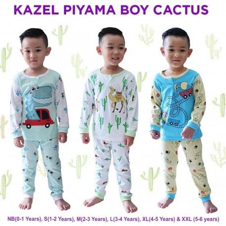 Kazel - Piyama (3 set/pack) -  Boy Cactus Edition