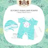 Petite Mimi - 3D Forest Animal Baby Romper - Sheep Striped Tosca