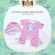 Petite Mimi - 3D Forest Animal Baby Romper - Owl Striped Pink