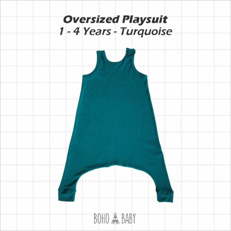 Bohobaby - Oversized Playsuit 3Y,4Y - Turqouise