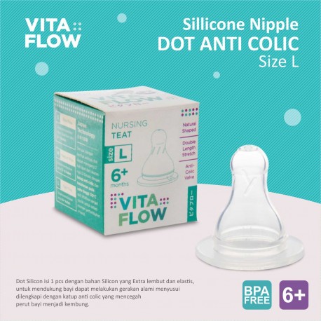 VITAFLOW - Sillicone Nipple Size L Dot Anti Colic