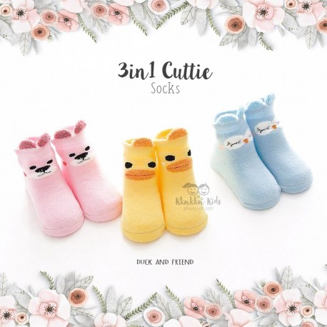 3 in 1 Cuttie Socks - Duck and friends