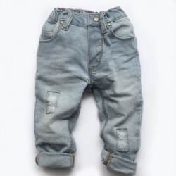 Hellomici - Ripped Denim Light Pants