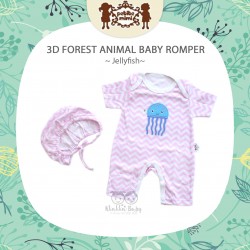 Petite Mimi - 3D Forest Animal Baby Romper - Jellyfish