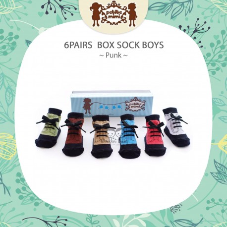 Petite Mimi - 6Pairs Box Sock Boys - Punk