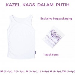 Kazel - Kaos Dalam Putih (6 pcs/pack)