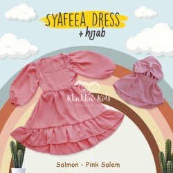 Syafeea Dress & Hijab - ( Salmon - Pink Salem )
