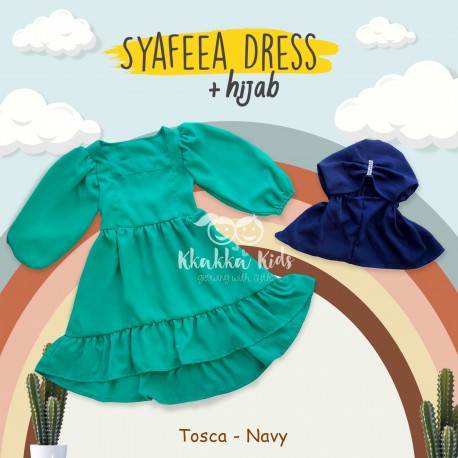 Syafeea Dress & Hijab - ( Tosca - Navy )