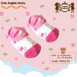 Petite Mimi - Cute Ankle Socks - Pink Bunga