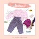 Adeena Set ( Top + Pant  + Turban)  Pink Muda - Ungu Kotak