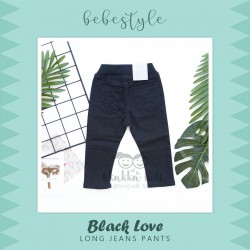 Bebestyle - Black Love Long Jeans Pants