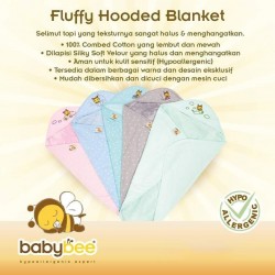 Babybee - Fluffy Hooded Blanket Polka Pink