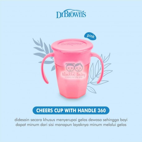 Dr Brown - Cheers Cup With Handle 360 - Pink