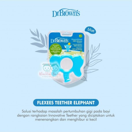 Dr Brown - Flexees Teether - Elephant - Blue