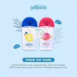 Dr Brown - Straw Cup 12oz/250ml - Pink
