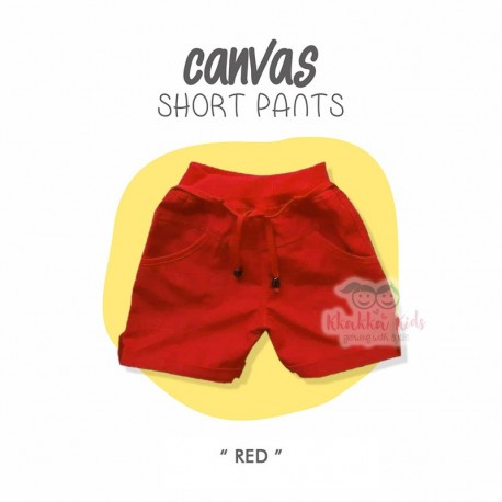 Canvas Short Pants - Red