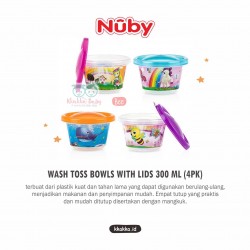Nuby - Wash Toss Bowls With Lids 300 ML (4Pk) (119611)