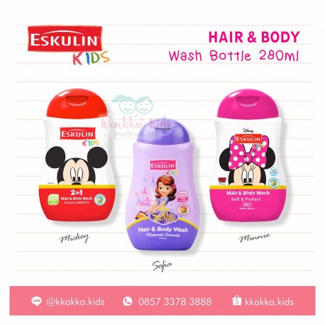 Eskulin - Hair & Body Wash BOTTLE 280ML - Clean & Smooth(Mickey)