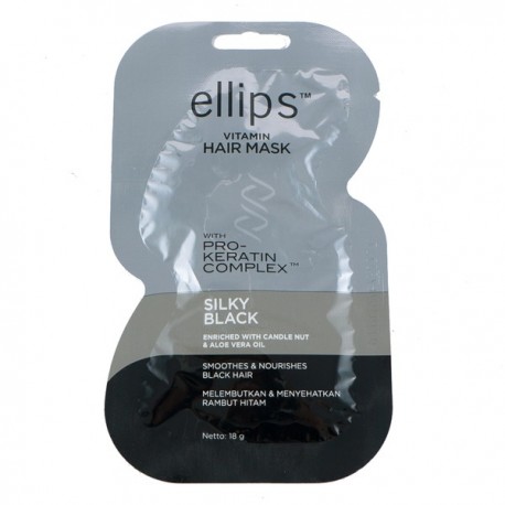 Ellips - Hair Mask Keratin 18gram Sachet - Silky Black (BLACK)