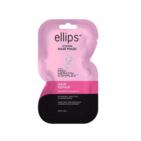 Ellips - Hair Mask Keratin 18gram Sachet - Hair Repair (PINK)