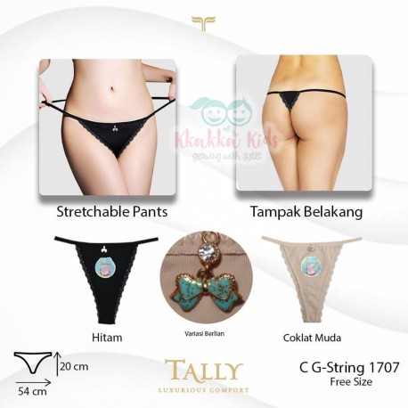 Tally - ECER 1 PCS Celana Dalam G-String Renda C1707 [ECER 1 PCS]