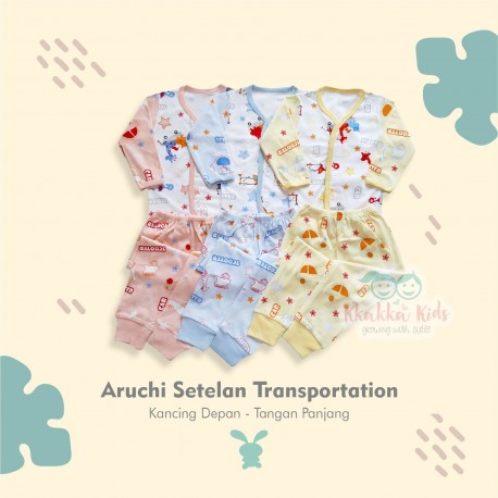 Aruchi - ECER 1SET Setelan Transportation - Kancing Depan - Tangan Panjang [ECER 1 SET]