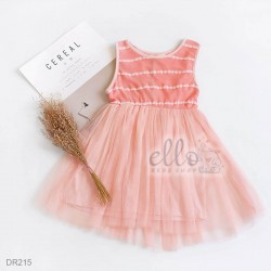 DR215 - Dress Singlet Peach Salur Tutu