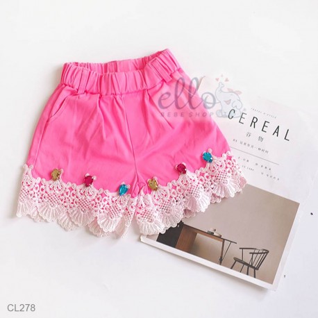 CL278 - Hotpants pink neon renda