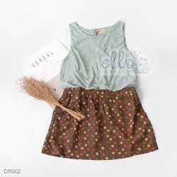 DR002 - Dress Singlet Tosca Brown Polkadot