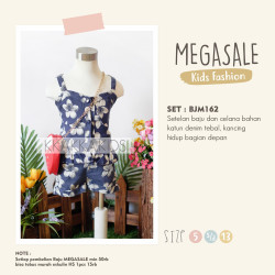 ST162 - Setelan girl denim bunga