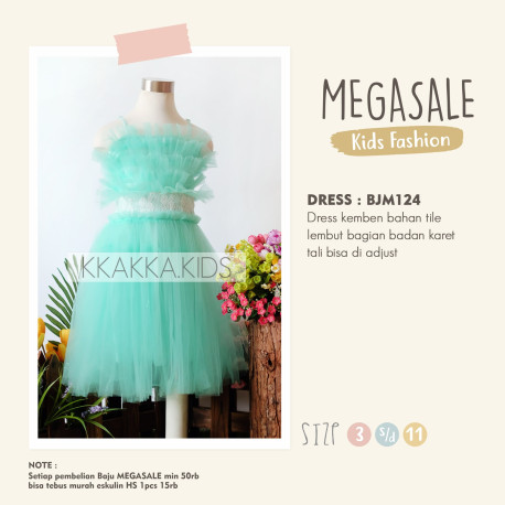 BJM124 - Dress Hijau Tosca Tutu