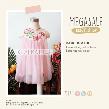 DR110 - Dress Tutu Bunga Pink
