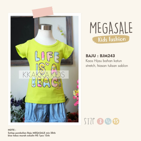 BJ243 - Baju Hijau Neon Life
