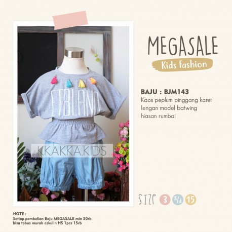 BJ143 - Kaos peplum gray