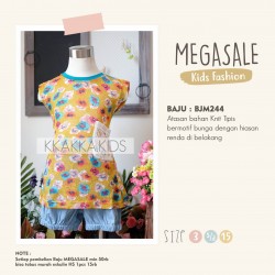 BJM244 - Mini Dress Hijau Lumut Bunga