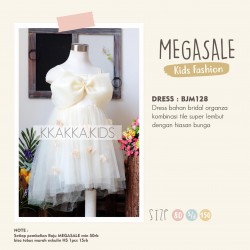 BJM128 - Dress Tutu Yellow Pastel Hiasan Bunga