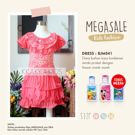 DR041 - Dress Merah Ruffle